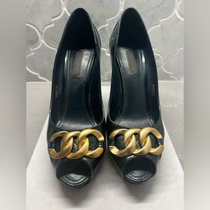 Louis Vuitton Claudia Vernis Pump Size 39 US Women's 8.5 Blue